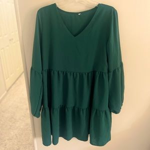 Green tiered dress